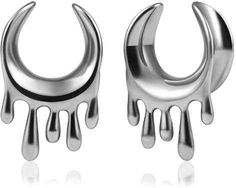 DOEARKO Flesh Tunnel Öra Dilator 1 Par Sadel Piercing Öra Tunnel Rostfritt Stål Öronmätare Kroppspiercing Smycken för Män och Kvinnor 8 mm-16 mm, 14mm, Rostfritt stål, Rostfritt stål