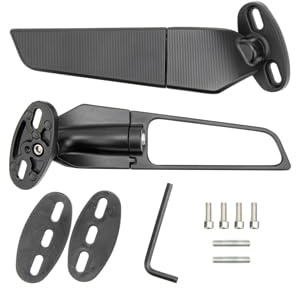 Dixhills 2 piezas de espejos retrovisores para motocicleta retrovisores exteriores ajustables espejos retrovisores universales ATV motocicleta viento giratorio espejo de ala de repuesto para Ninja 250