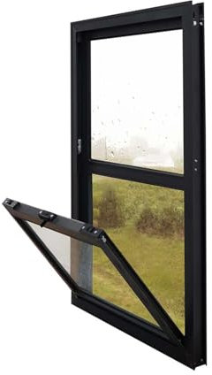 Finestra scorrevole in alluminio, 80 x 90 cm, resistente alle intemperie, montaggio a filo, ricambio per soffitte