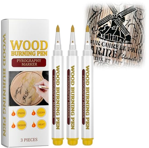 Luthasolic Holzbearbeitungs-Malstift, Holzzeichnung Scorch Pen Holzbrennstift, Marker, Brandmalerei,Praktischer Holzbrennmarker Holzbearbeitungsstift,Holzpyrographie Malstift Für Walnussbasswood Birke