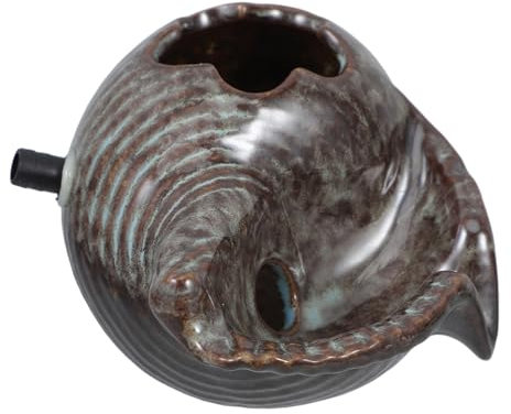 CANIGHT Ceramic Conch Water Spitter Fountain for Outdoor Ponds and Gardens Unique V-shaped Spout Decorative Water Feature for Fish Tanks and Patios
