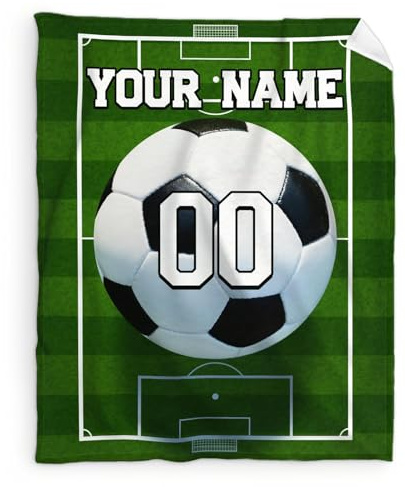 GiftRomance Custom Football Bedding – Single Size 127x102cm (50x40), Cozy Flannel Throw for Kids & Teens, Football Fan Gift – Machine Washable