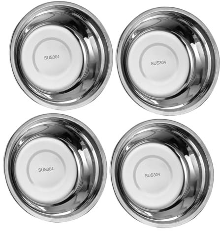 CONGARTENO 4 Pezzi ciotola per zuppa in acciaio inossidabile scodella ciotole con coperchio cucinando cibo ciotola in acciaio inossidabile Insalata Silver