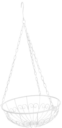 Toyvian Outdoor Iron Hanging Basket Rustic Flower Pot Iron Rope for Garden Home Decor Balcony Courtyard