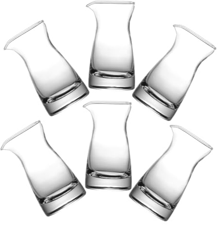 Homoyoyo 6pièces Pichets à Lait Verre Transparent Avec Bec Verseur Pichets à Petit à Lait Pour Cuisine Réfrigérateur Lot