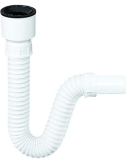 TEHNOEXPORT Urinalsiphon flexibel aus PVC | 40 mm Wandanschluss | Geruchsverschluss | Siphon für Wandurinale & Pissoirs S00029