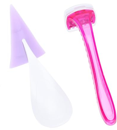 VALICLUD Intimrasierer und Abs Silikon Material mit Ergonomischem Design für Frauen für Präzise Intimfrisur Kreatives Schablonenset und Mühelose Haarentfernung Zufällige Farbe