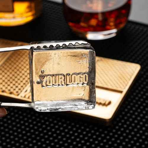 Vassoio per cubetti di ghiaccio personalizzato, vassoio trasparente per cubetti di ghiaccio, per creare eleganti timbri per cocktail e bourbon, in 5 secondi, stampo per cubetti di ghiaccio per