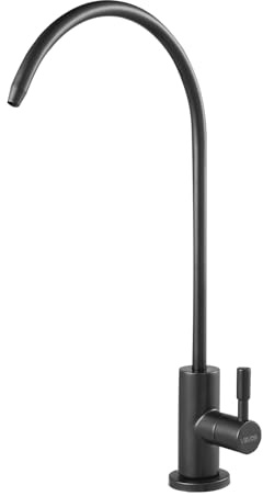 VEVOR Stainless Steel Faucet, Lead-Free Water Purifier Faucets, Reverse Osmosis Faucet with Solid Brass Valve, High Arch Drinking Water Faucets For Kitchen Sink, Bar Counter, Cafe Shop, Matte Black