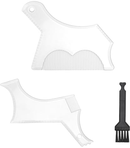 TNSLAND 2PCS Bartschablone Herren, Bartformer Schablone Bart Styling Werkzeug, Transparent Bartstyling-Vorlage, Bartformer Template Shaping Tool mit Bart Styling Kit für Schnurrbart & Koteletten