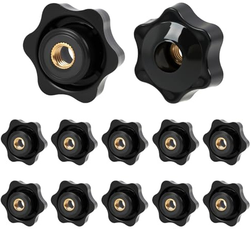 12 PCS Sterngriffmutter M8,Rändelschraube M8,Flügelmutter Abschließbar Alternative Flügelmutter Kunststoff Metall Robust Gewindemutter Handmutter Für Maschinen Geräte