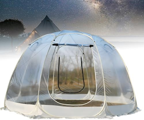 Tente dôme de jardin – Abri igloo pour 3 à 6 personnes, grand espace météo, tonnelle pop-up à bulles pour camping, fêtes dans le jardin et observation des étoiles