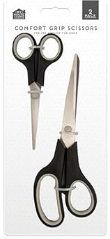Comfort Grip Scissors 2 Pack Stainless Steel Multipurpose Office, School & Home Cutting Shears with Ergonomic Handles