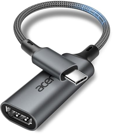 Acer USB C to HDMI Adapter 4K@60Hz, Sturdy Type-C HDMI HDR Converter, Thunderbolt 5/4/3 Compatible With Monitor, MacBook Pro Air, iMac, iPhone 17 series, iPad Pro Air, Galaxy S26, Laptop, XPS, etc.