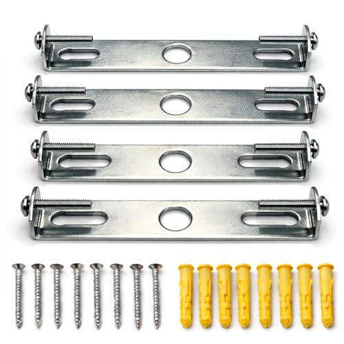 PUNTO ES LIGHTING 4 Piezas Soporte Lámpara Techo 90/105 mm – Barra y Placa de Montaje para Luminaria (2×90 mm + 2×105 mm) con Accesorios
