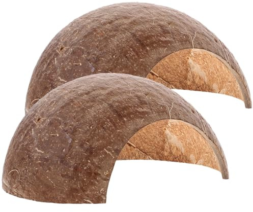 TEHAUX 2 Escondites para Reptiles de Cáscara Natural, Cueva Decorativa Pequeña para Terrario, Refugio Natural para Geckos, Lagartijas y Tortugas, Decoración para Hábitat de Mascotas