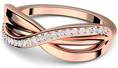 Unendliche Liebe Ring Rosegold von AMOONIC mit Zirkonia Verlobungsring | Silber 925 hochwertig vergoldet, Infinity Inkl. Luxusetui Unendlichkeits Ring Goldring Unendlichkeit FF586VGRSZIFA