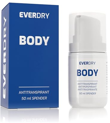 EVERDRY Antitranspirant Body im Spender | effektive Bekämpfung von starkem Schwitzen | ideal für Kopf, Hände, Füße | 50ml | ohne Alkohol, Farb- und Parfümstoffe