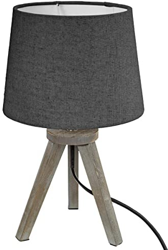 Hölzerne Lampe und mini graue Stative