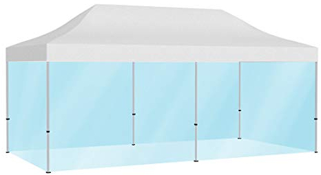 Vispronet® Profi Faltpavillon Basic 3x6 m ✓ Dachfarbe Weiß ✓ 4 Vollwände Transparent ✓ Scherengittersystem ✓ Farbe & Größe wählbar