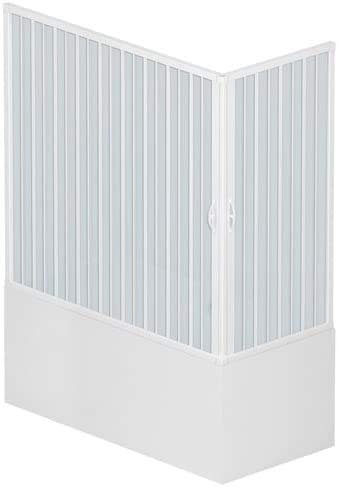ROLLPLAST PINTO Box Vasca a Soffietto Modello Liberté, Due Lati con Due Ante ad Apertura Angolare, Cabina Doccia Salvaspazio in PVC Colore Bianco Made in Italy, arredo bagno, 70x150 cm