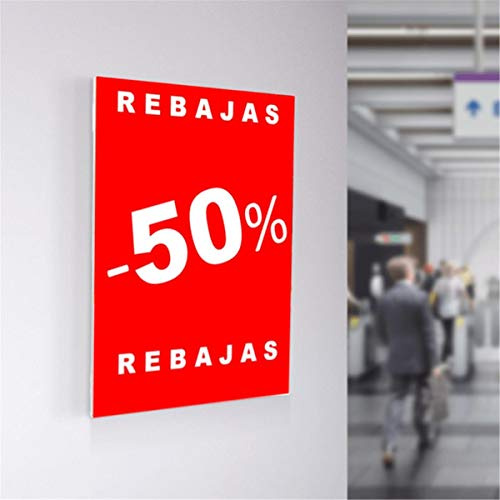 PACK 10 Soportes A5 de Carteles Adhesivos para pared - Forma en C Porta Cartel Oficina, Expositor Folletos, Horarios para Comercios - 2 Portaprecios Adhesivos Doble Cara para Pared, Cartel Oficina