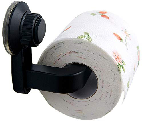 DINGZHAO Porta Carta Igienica, Portarotolo Carta Igienica Senza Foratura per Bagno e Toilette, Porta Carta Igienica a Muro con ventosa, Porta Asciugamani, Accessori per il Bagno (Nero)