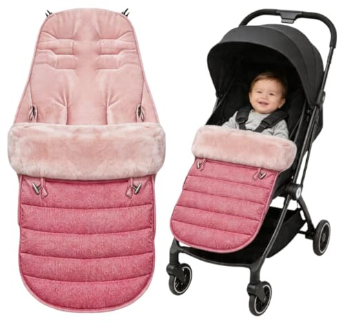 Universal Waterproof Footmuff, Stroller Footmuff Cover, Windproof Cold-Proof Detachable, All Season Toddler Warm Cosy Toes for Buggy Footmuff, Stroller Annex Mat Foot Cover, Pink, 42 * 90 Cm