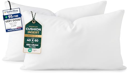 Utopia Bedding Set di 2 Cuscini, 40 x 60 cm Imbottitura per Cuscino, Cuscini Divano, Cuscino Interno (Bianco)