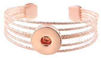 ANDANTE Armband für Chunks Click-Buttons (18-22 cm) - Rose Gold - Kompatibel mit allen Chunk-Herstellern