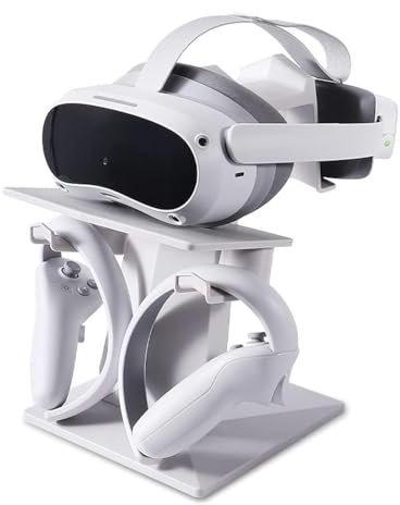 VR Stander Für Pico NEO3 / HTC Vive Focus3 Gläser Wand Lagerung Holder Stand Griff Wall Mount Storage Headset VR Gamepad Controller Travel（Pico NEO3 / HTC Vive Focus3,Weiß） GS007