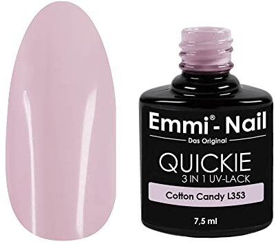 Emmi Nail Quickie Cotton Candy 3in1 (Rosé, L353) I LED UV Nagellack I Unter-, Farb-& Überlack der bis zu 3 Wochen glänzt I Kratzfest, stoßfest vegan I 7,5ml