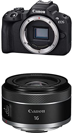 Canon R50 Systemkamera - Spiegellose Kamera + RF 16 mm F2.8 Objektiv