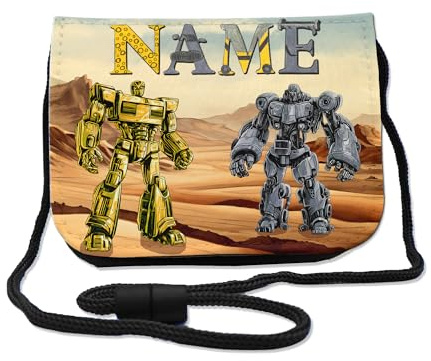 Maus-Design Kinder Brustbeutel mit Name, Roboter | mit Name, Schriftartwahl