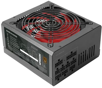 Mars Gaming MPB850M, Fuente Alimentación Modular ATX 850W, 6 Años Seguridad, 80Plus Bronze 230V, Tecnología Silenciosa AI-RPM, 90% Eficiencia, Negro