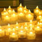 Amzeeniu Lot de 35 Bougies LED Chauffe Sans Flamme, Flamme vacillante Piles Incluses bougie chauffe plat pour Noël, Arbre de Noël, Pâques, Mariage, Fête de Mariage(Jaune)