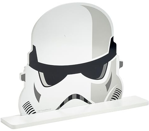 Disney Star Wars Sturmtruppler Wandregal, klein, wandmontiertes Bücher- und Aufbewahrungsregal für Kinder, Schweberegal aus Holz für Schlaf- und Spielzimmer