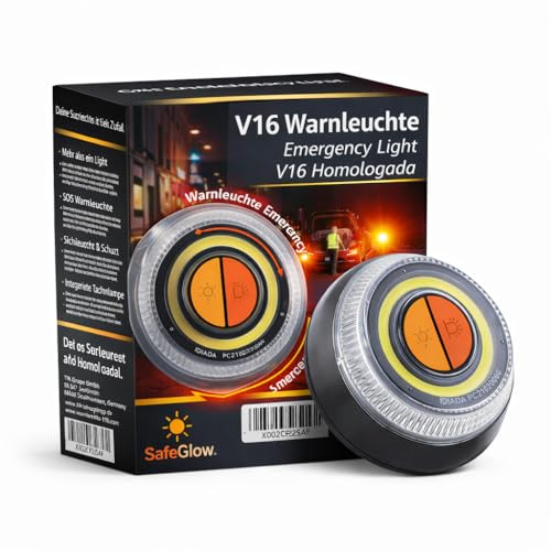 OwnWheel Emergencia Vial – Luz V16 IDIADA 21020060 con homologación UE – Auto & Moto – Sustituto del triángulo de Emergencia a Partir de 2026 (V16)