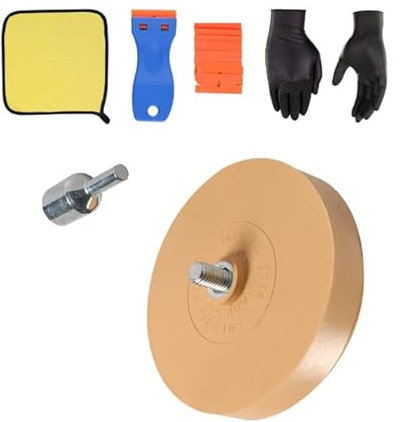 MACHSWON Aufkleber-Rad-Radstift-Streifen-Entfernungswerkzeug, 1 Packung – Kleberentferner-Rad mit Pad & Adapter – Grafikentfernungswerkzeug – Radiergummi-Rad-Aufkleber-Entferner