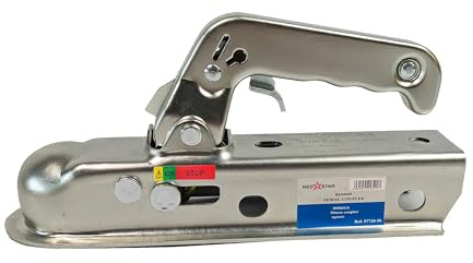 RED STAR Trailer Coupling Hitch 50mm Pressed Steel For Unbraked Trailers to 800kg Square