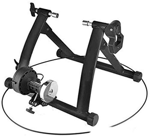 YKMYXZ Fahrradtrainer， Fahrrad-Roller, Rollentrainer, Rennrad, Indoor-Heimtrainer, Heimtraining, 6-Gang-Fahrradtrainer mit magnetischem Widerstand(Black)