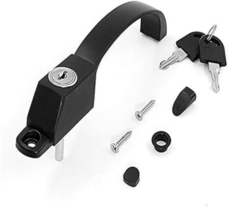 DXZXDJIU Maniglia for Serratura for Finestra in Materiale in Lega da 1 Pezzo - Maniglia for Porta con Schermo antifurto con Interruttore di Blocco/Pressione - Nera