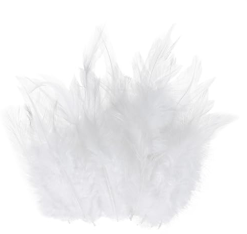 M METERXITY 300-pack sadel hackle tupp fjäder, 8-15 cm / 3-6 tum bulk naturliga fluffiga fjädrar för hantverk/bröllop/drömfångare/gör-det-själv-hantverksdekorationer [Vit]
