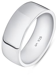 Amberta Massiver 925 Sterling Silber Ehering Mann | 5 6 8 mm Poliert Daumenring Komfort Passform Bandring Herren
