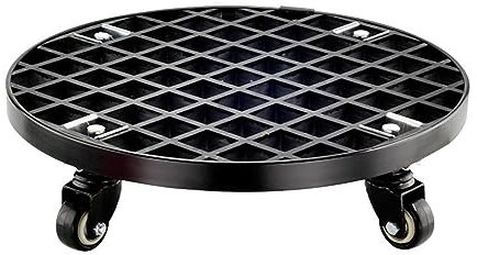 Carrello per piante con capacità di 199,6 kg, ruote girevoli in poliuretano di grado industriale, bordo in alluminio, grande carrello per spostare piante in vaso, nero, 43,2 cm