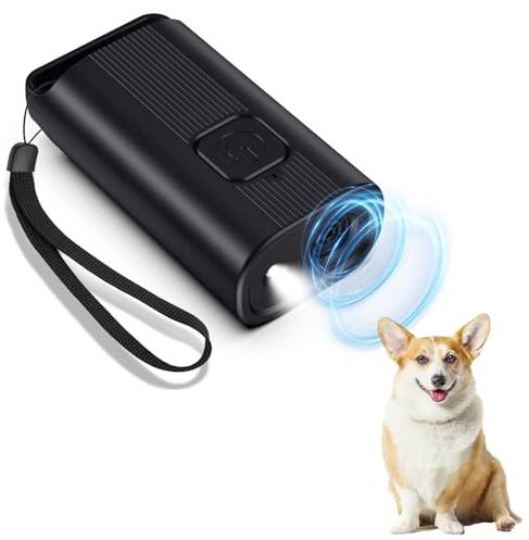 antiladridos para Perros,Ahuyentador de Perros Potente 26 Pies ,Auto anti ladridos para perros Linterna LED,ahuyentador de perros ultrasonidos,collar antiladridos perros Perros Interior/exterior