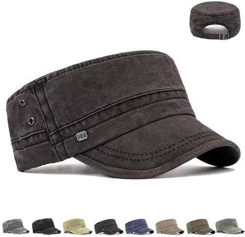 CWENDANER Klassische Premium Army Cap Military Style Cap, Vintage Washed Modische Militärmütze, Unisex Army Cap, Einfarbig, Einheitsgröße Baseball Cap