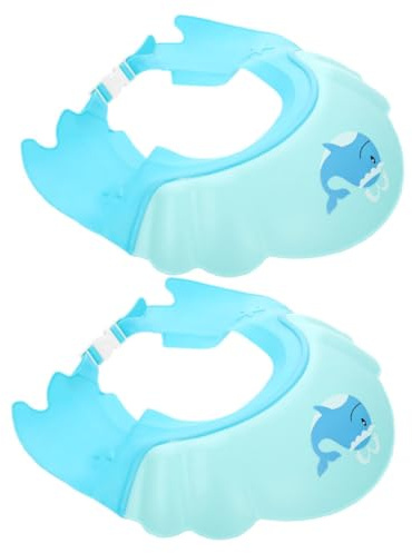 Garneck 2stücke Wasserdichte Duschhaube für Junge Mädchen Verstellbar Badekappe aus Haarnetze zum Schutz vor Wasser für Junge Mädchen und Kleinkinder Beim Duschen und Baden