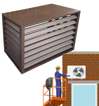 Housse de climatiseur d'extérieur et clôture décorative pour cacher l'unité de climatisation extérieure Étagère de rangement autoportante pour jardin et cour