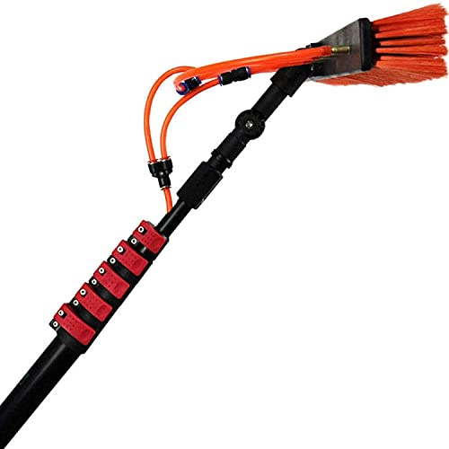 Water-Fed Window Cleaning Pole Kit - Photovoltaic Cleaner with Brush & Hose Attachment for Efficient Exterior Cleaning - Ideal for Solar Panels & Tall Windows
